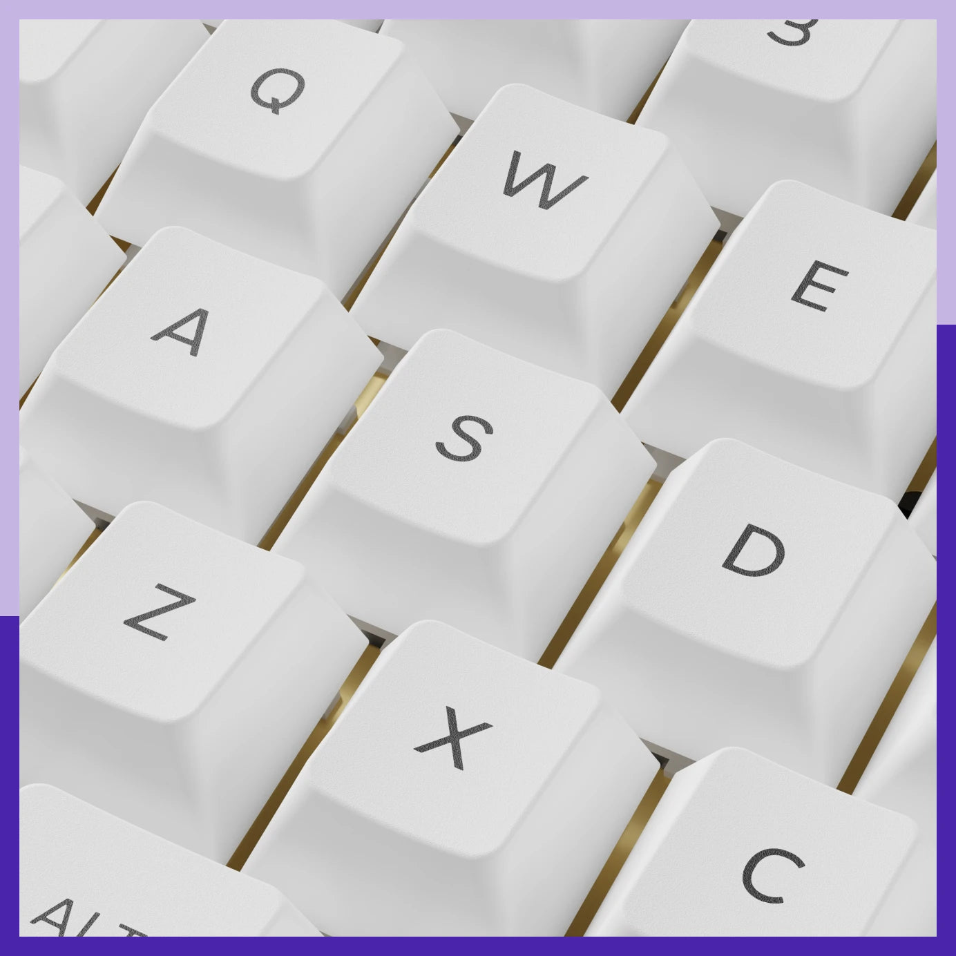 Close up of Arctic White keycaps